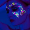 Music Festival Fluorescent Face Stickers, Waterproof Nightclub Masquerade Ball Neon Glow Tattoo Stickers
