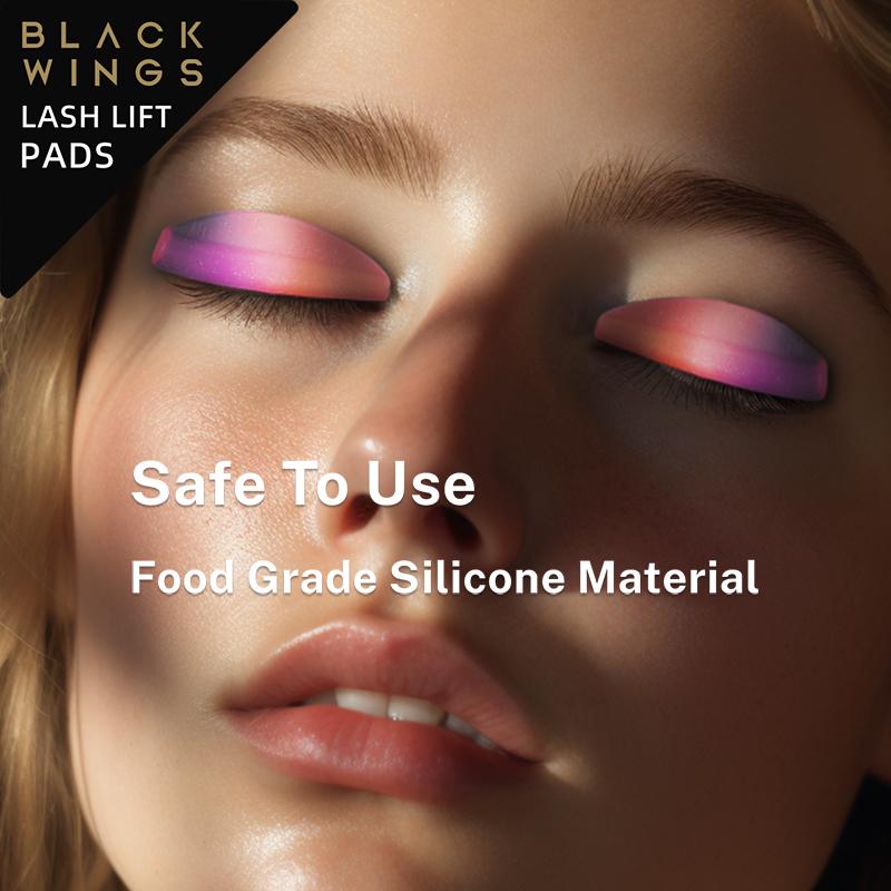 BLACKWINGS 8 Paar Silikon-Dauerwellenpads für Wimpern, Lockenpads für Wimpernlift, mit Größenleitfaden, hypoallergene wiederverwendbare Accessoires