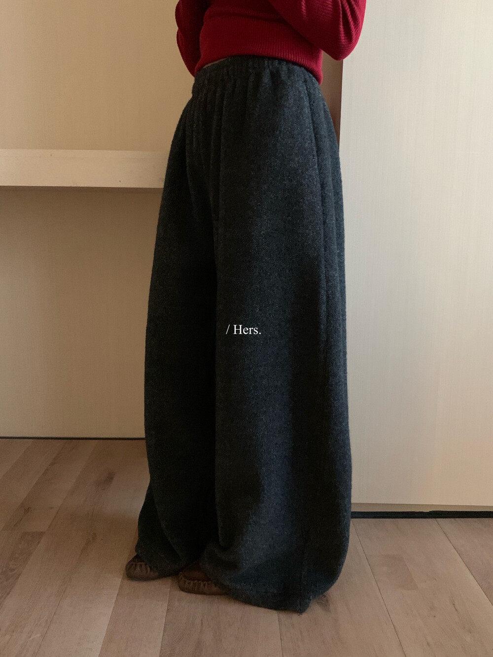 

Korean Grandma Style Wide-Leg Elastic Waist Pants - Winter 2025, Versatile Slimming Thick Casual Trousers for Women Large темно-серого
