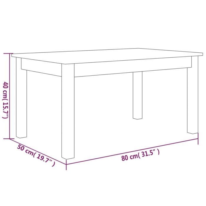 814280 vidaXL Table basse Blanc 80x50x40 cm Bois massif de pin