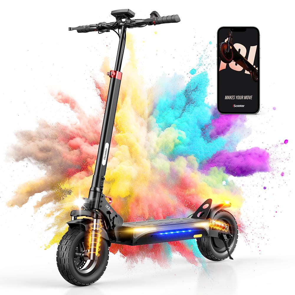 iscooter iX3 10-Inch Off-Road Electric Scooter - 800W Motor, 30-40KM Range, Dual Shock Absorption, Minirobot APP Compatible(NO ABE)