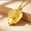 Elegance Gold Leaf Buddha Pendant Necklace - New Chinese Style Jewelry