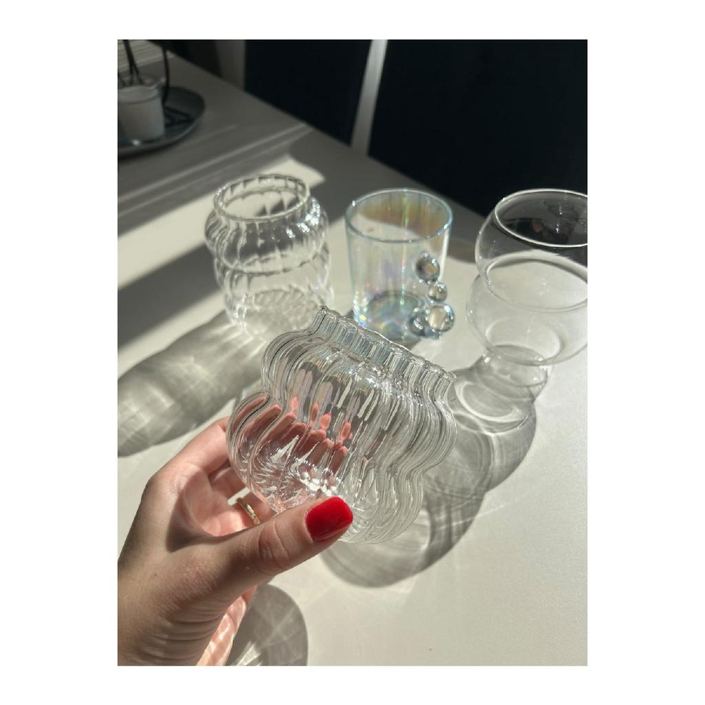 1 Piece Midi Scandinavian Style Heat Resistant Borosilicate Twist Style Glass | Coffee And Presentation Glass