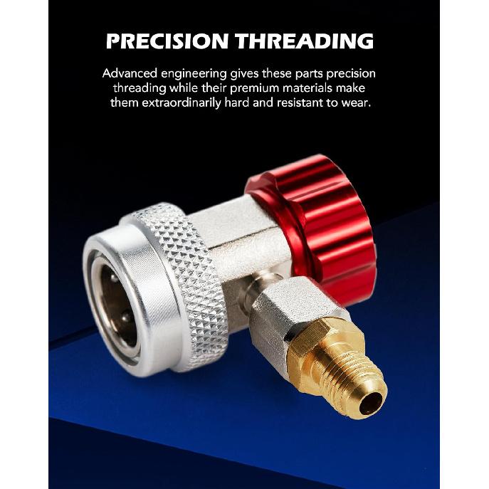 Orion Motor Tech R134A Quick Coupler Adapters, R134A Manifold Gauge Adapters And Hose Fittings HP And LP Connectors For R134A Car AC System, 1/4"