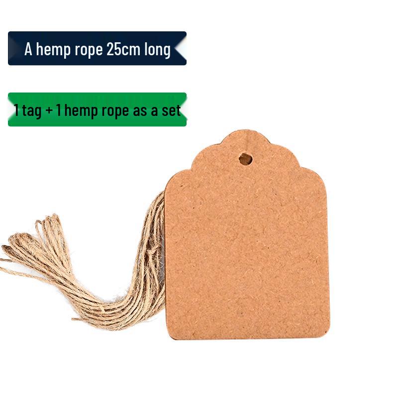 50x30 Kraft Paper Flower Head Blank Hang Tag - European Handwritten Message Bookmark Gift