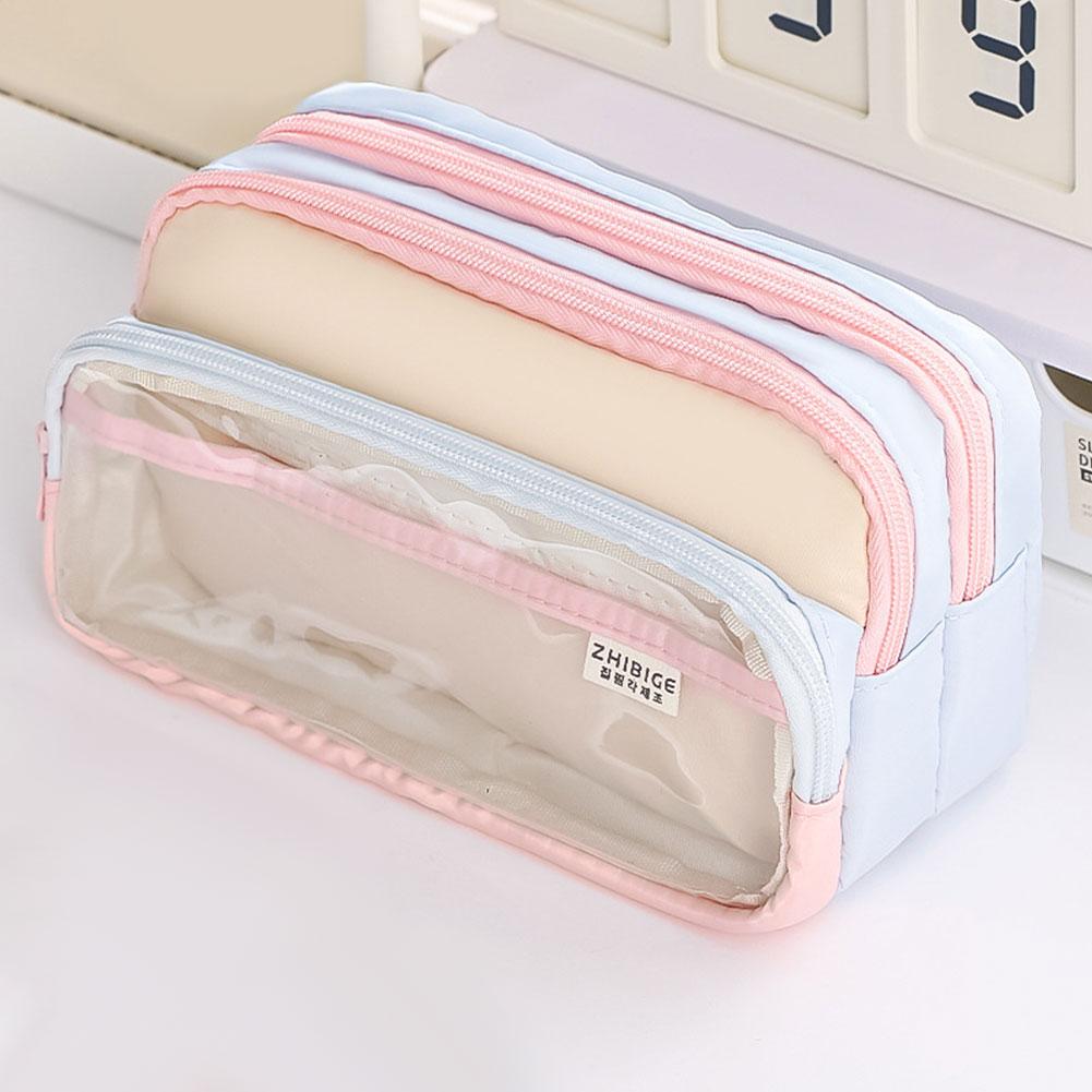 Kawaii Pencil Case Large Capacity Waterproof Korean Stationery Multi-layer Pen Pouch Portable Back To School Supplies