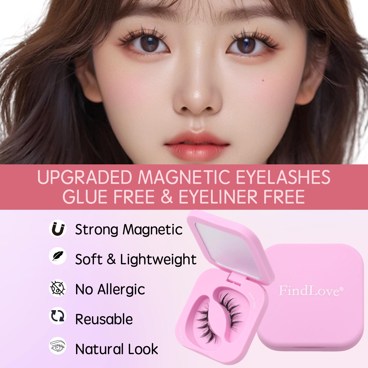 Soft Magnetic Eyelashes Kit Reusable Natural False Eyelashes Glue Free with Applicator SM11
