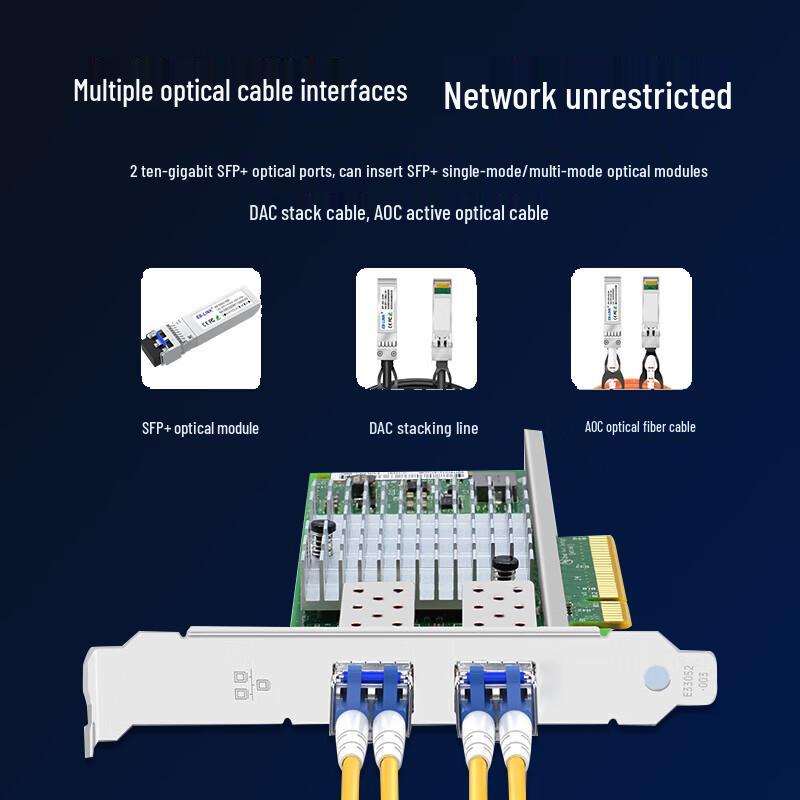 Hoodblue 10Gb Dual SFP+ PCIe Network Card (CN Version)
