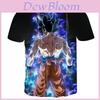 Exclusiva Camiseta Casual Estampa 3D Dragon Ball Z Vegeta Goku Super Saiyajin Camisas Anime