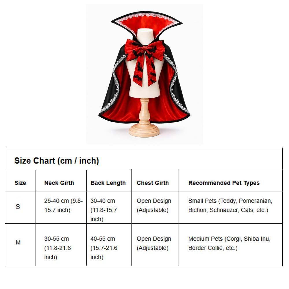 Stand Collar Dog Halloween Cape Open Chest Cat Wizard Robe Pet Bat Cloak  Dog Clothing