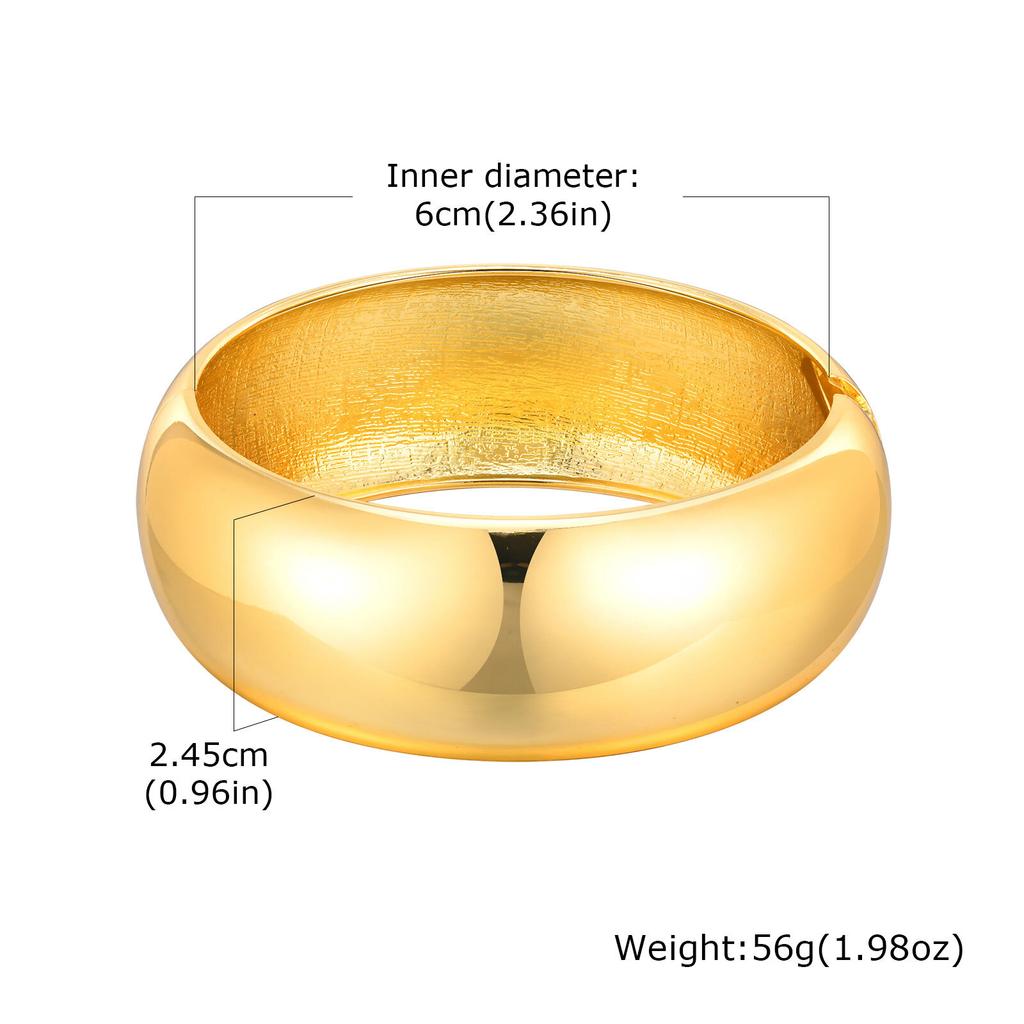 Simple Geometric Openable Chunky Bangles for Women, Statement Wrist Bracelet, Gold Plated Party Stackable Jewelry