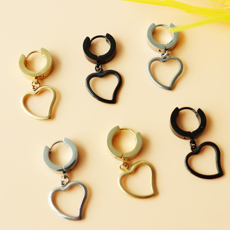 Personalisierte Hip Hop Street Paar Herz Hängeohrringe