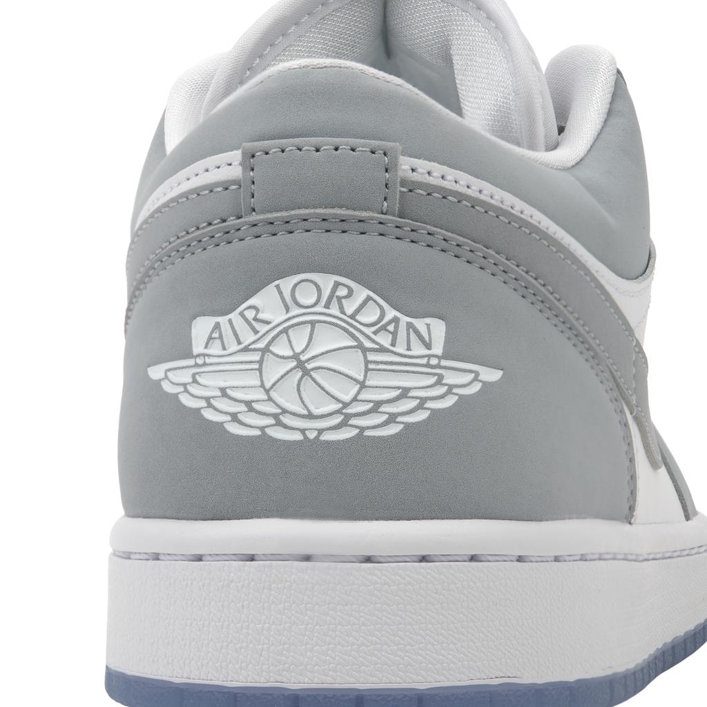 Air Jordan 1 Low White Wolf Grey Women Sneakers Aluminum DC0774-105