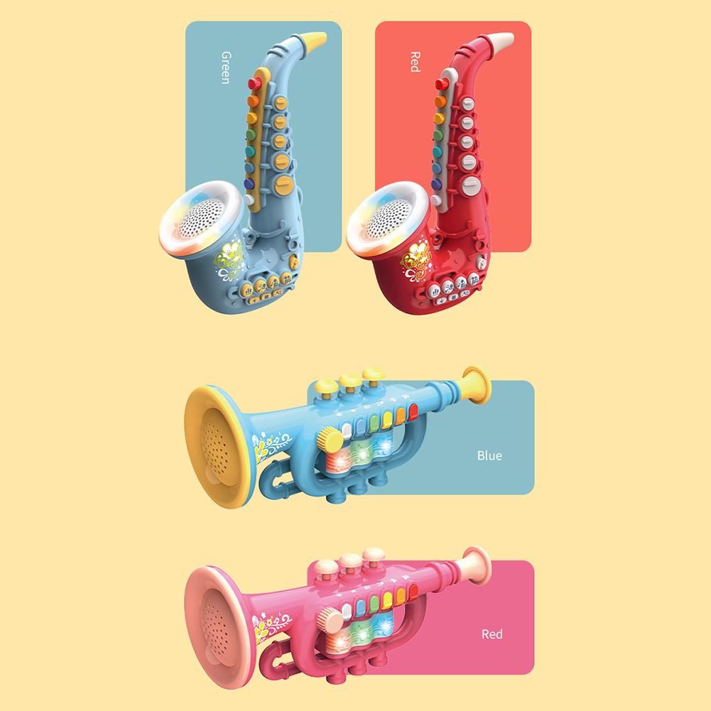 Toy Saxophone For 4-6 Years Kids Trumpet Toy With Music & Light Effects Kids Musical Instruments Education Toy For Boys Girls