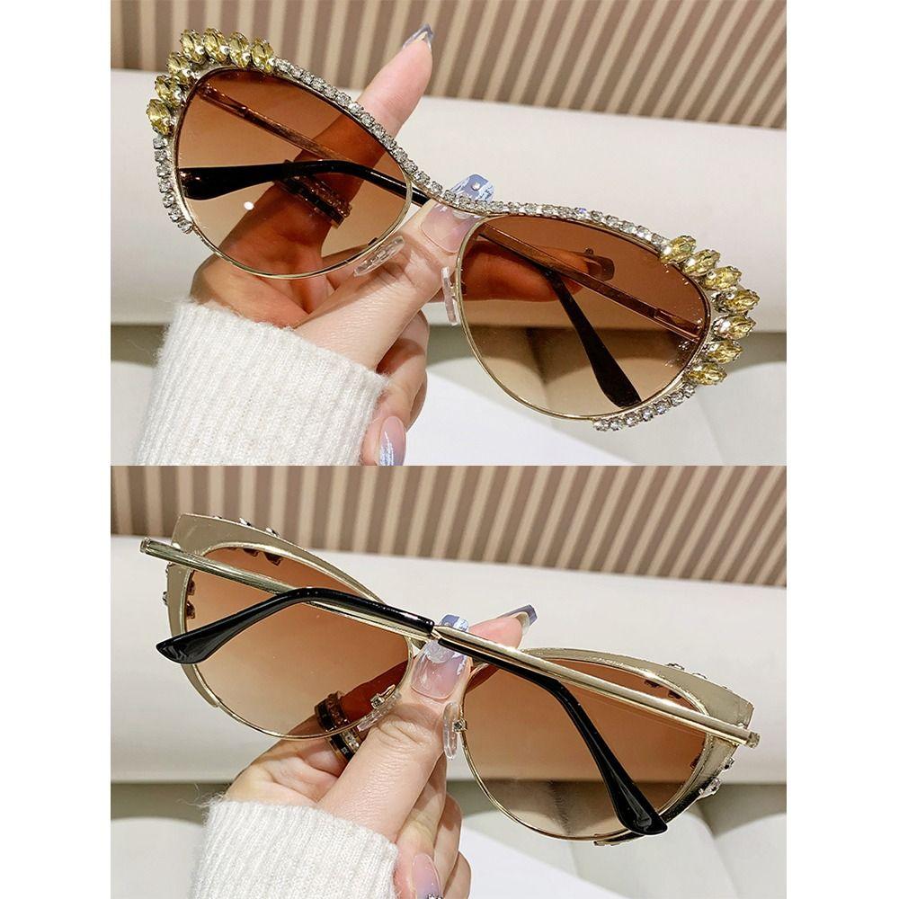 Υπερμεγέθη Γυαλιά Ηλίου με Διαμάντια Μοντέρνος Στολισμένος Σκελετός Γυαλιά Ηλίου Cat Eye με Στρας Γυαλιά για Πάρτι Κοστουμιών Για Γυναίκες & Άνδρες