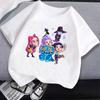 Koreansk Populær Devil Hunter Gutter og Jenter T-skjorte Anime Tegneserie Emoji Trykk Klær Barns Rund Hals Basis T-skjorte Fritidsskjorte