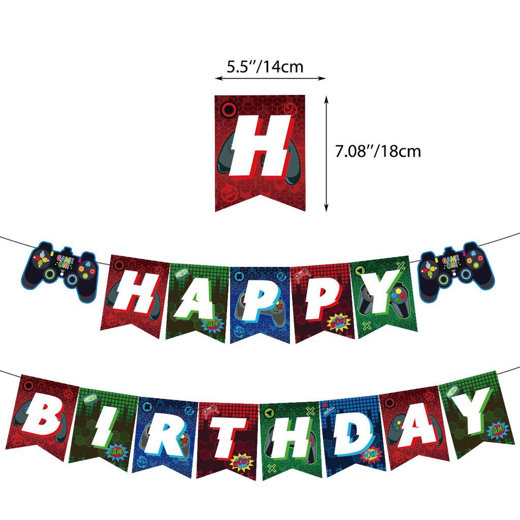 Game On Game Controller Foil Balloon Spiral Flag Set Party Decorations