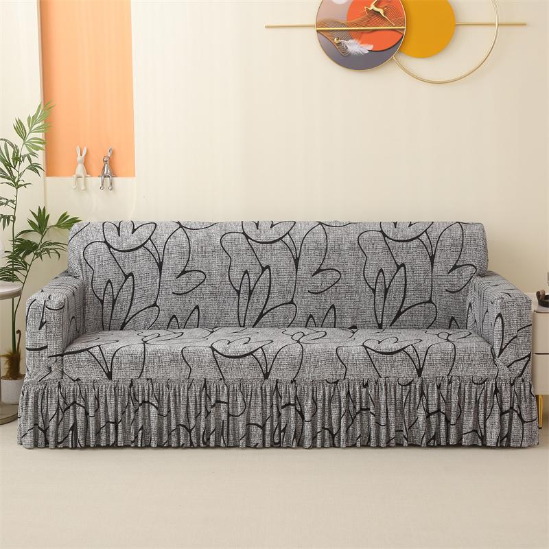 

Эластичный чехол для дивана с принтом и юбкой Чехол для дивана Чехол для дивана Защитный чехол для мебели Спальня Офис Гостиная Домашний декор Small