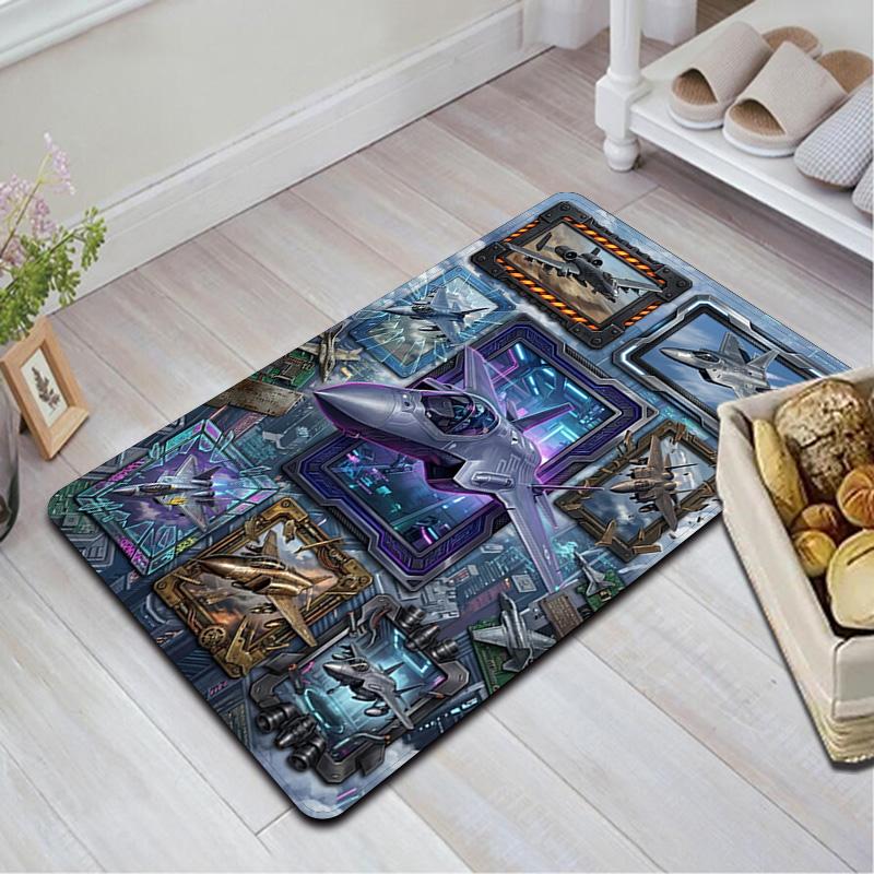 Future Combat Aircraft Showcase Pattern Rug Floor Mat for Living Room or Bedroom Soft and Comfortable Carpet a Gift for Birthday and Holiday.