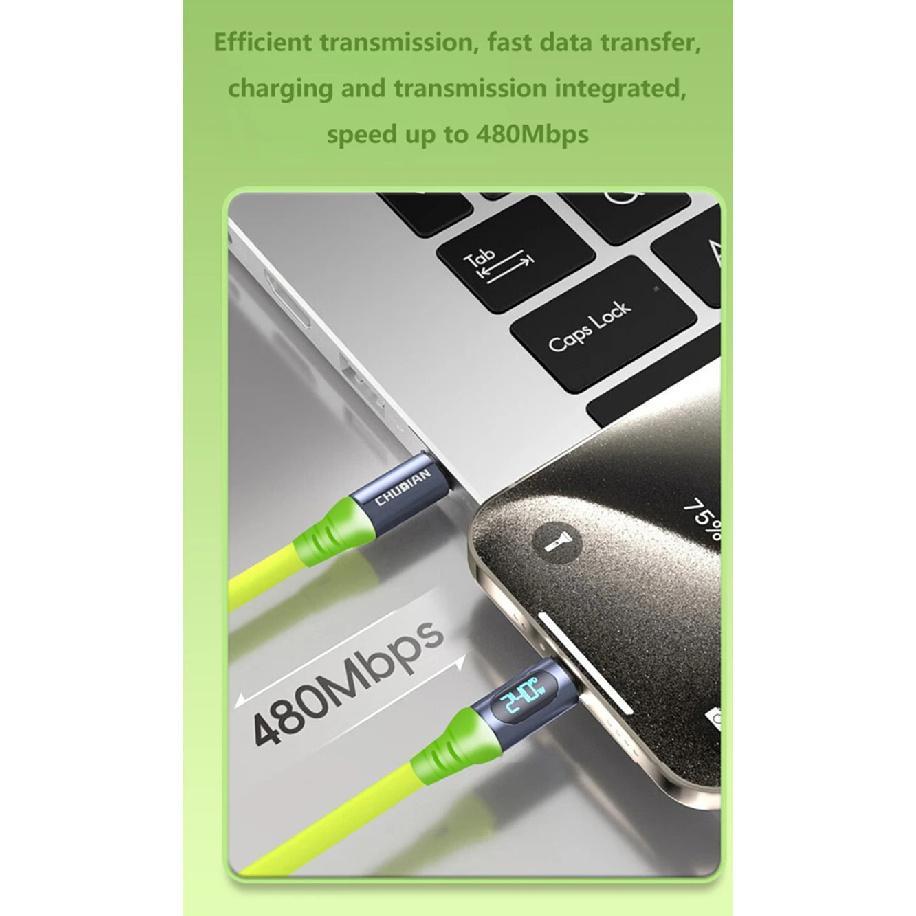 240W Super Fast Charging Cables 6A PD Type C Digital Display High-speed Data Transfer Cord USB Type-c To C Wire For IPhone 17Pro