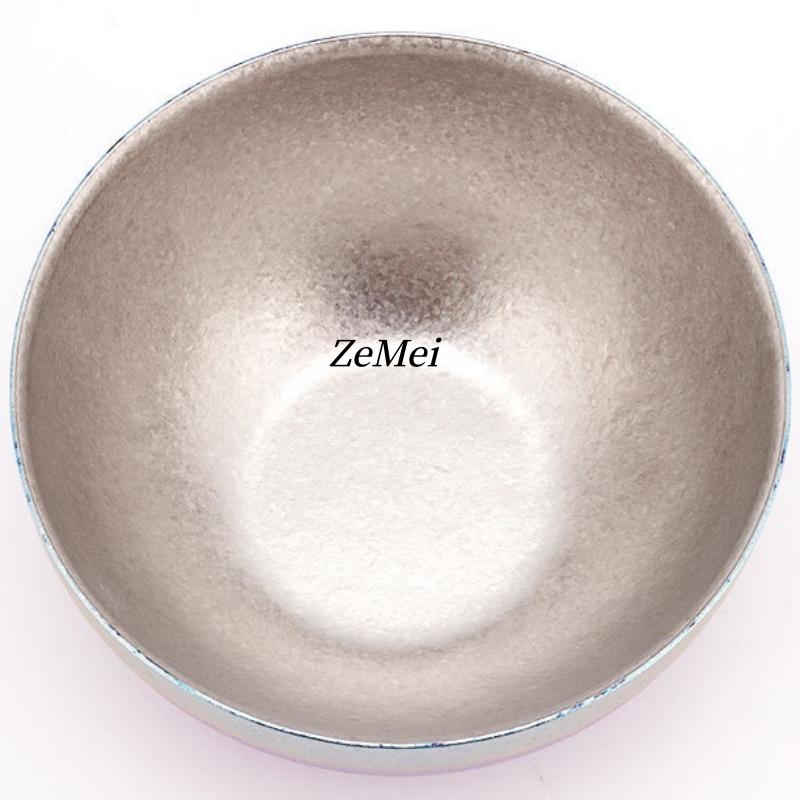 1Pcs Pure Titanium Double-Layer Bowl,450 ml Threaded Texture Drop-Proof Heat-Resistant Home Rice Bowl Food Tableware,Kitchenware
