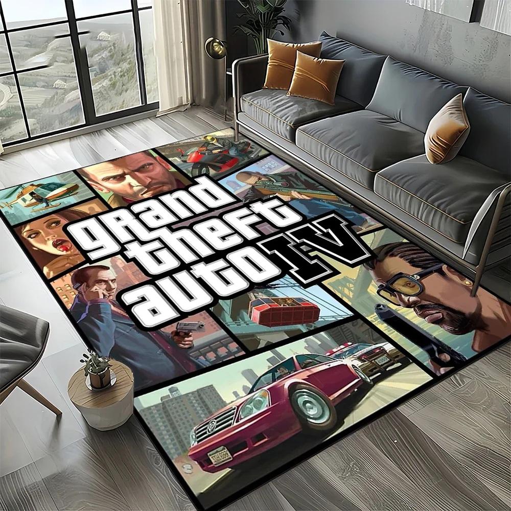G Grand T Theft S Auto G GTA 6 Game Gamer Carpet Rug Art for Room Decor Home Bedroom Sofa Gift Kids Area Rug Non Slip Floor Mat