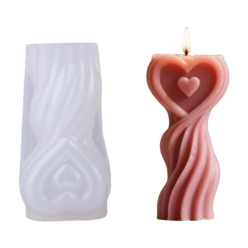 

3D Heart Candle Mold Silicone Molds Resin Casting Molds Craft Supplies for Candle Making Home Decoration