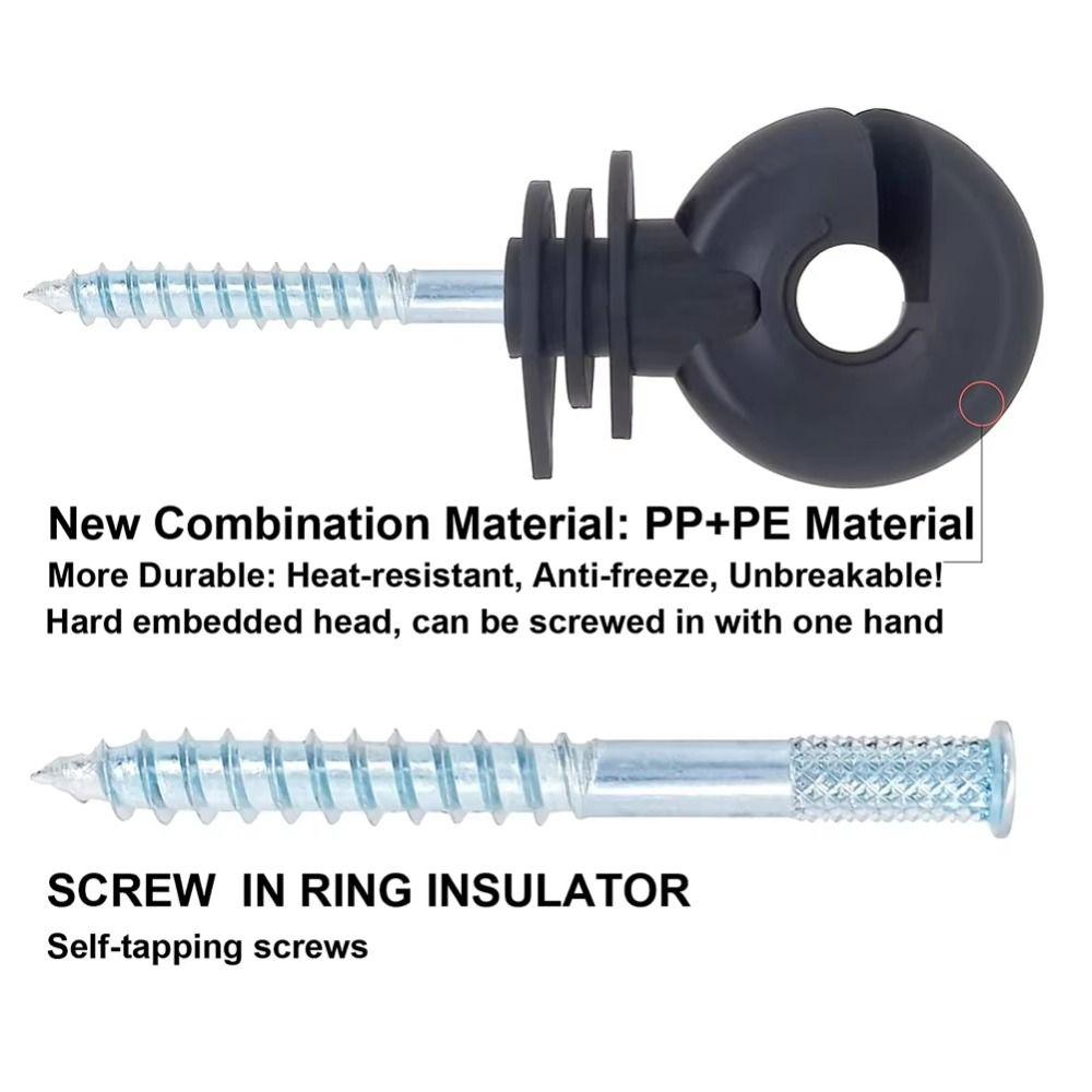 100Pcs Angled Slot Wood Post Screw Screw-In Electric Fencing Insulators Electric Fence