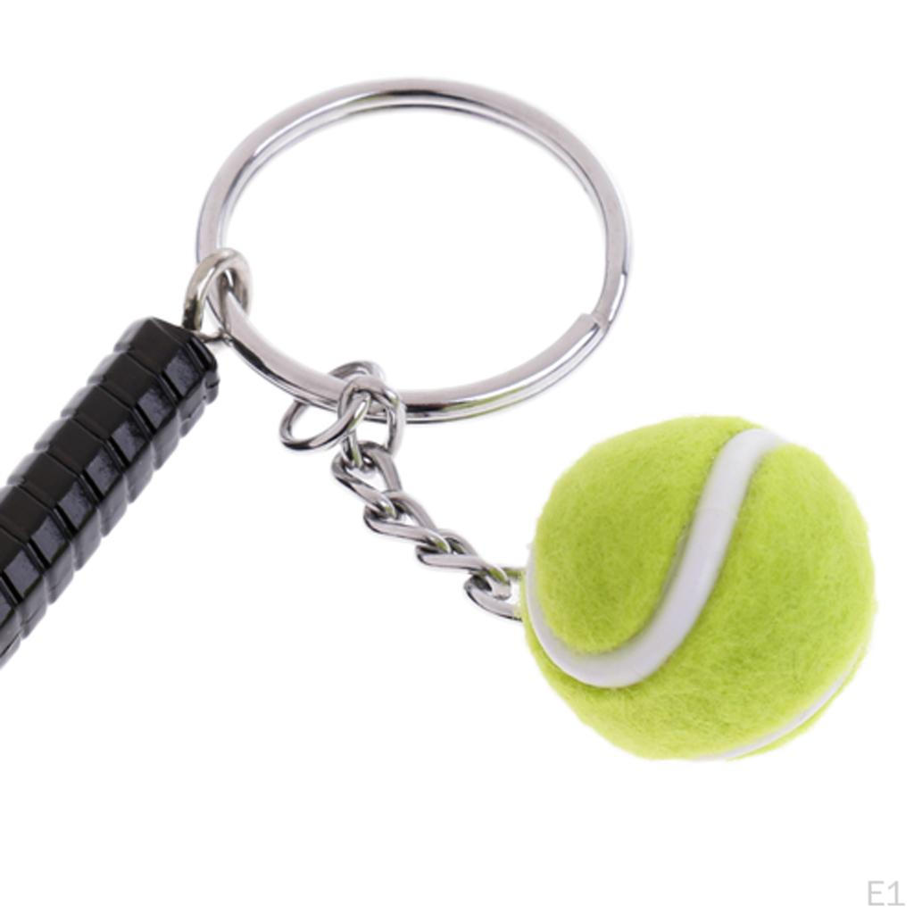 Portable Tennis Racket Keychain Handmade Cute Key Ring Gift for Sports Lovers
