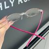 Y2k Narrow-frame Glasses Square Rimless Anti-Blue Light Glasse Women Men Fashion Computer Reading Eyewear Ultra Light Eyeglasses
