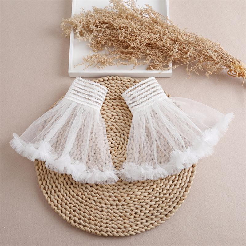 Sweet Ruffle Fake Sleeves For Travel/Cosplay Lace Detachable Flared Cuffs Sweater Decorative Wrist Warmers Wristband Ornament