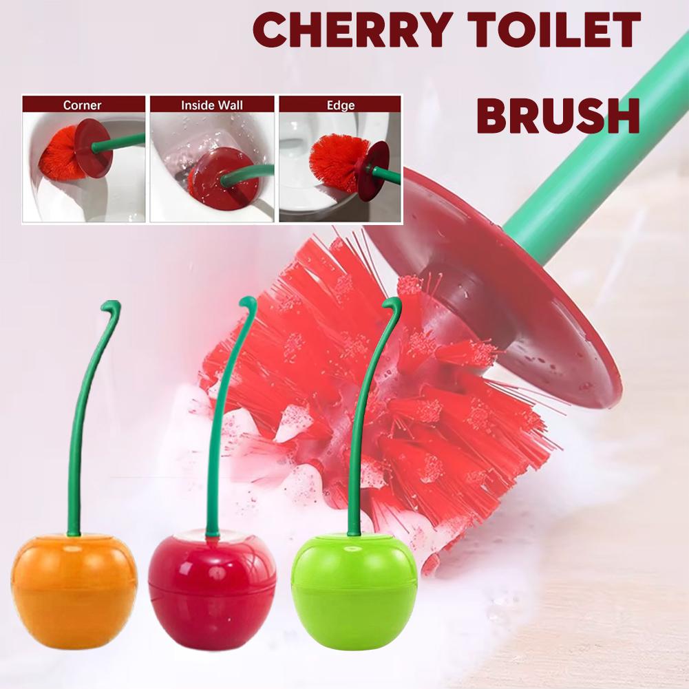 Red Toilet brush toilet holder bathroom accessories Creative Lovely Cherry Shape Lavatory Brush Toilet Brush Holder Set