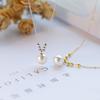 S925 Sterling Silver Shijia Single Pearl Necklace Women's Spring and Summer Round High-end Clavicle Chain Does Not Fade