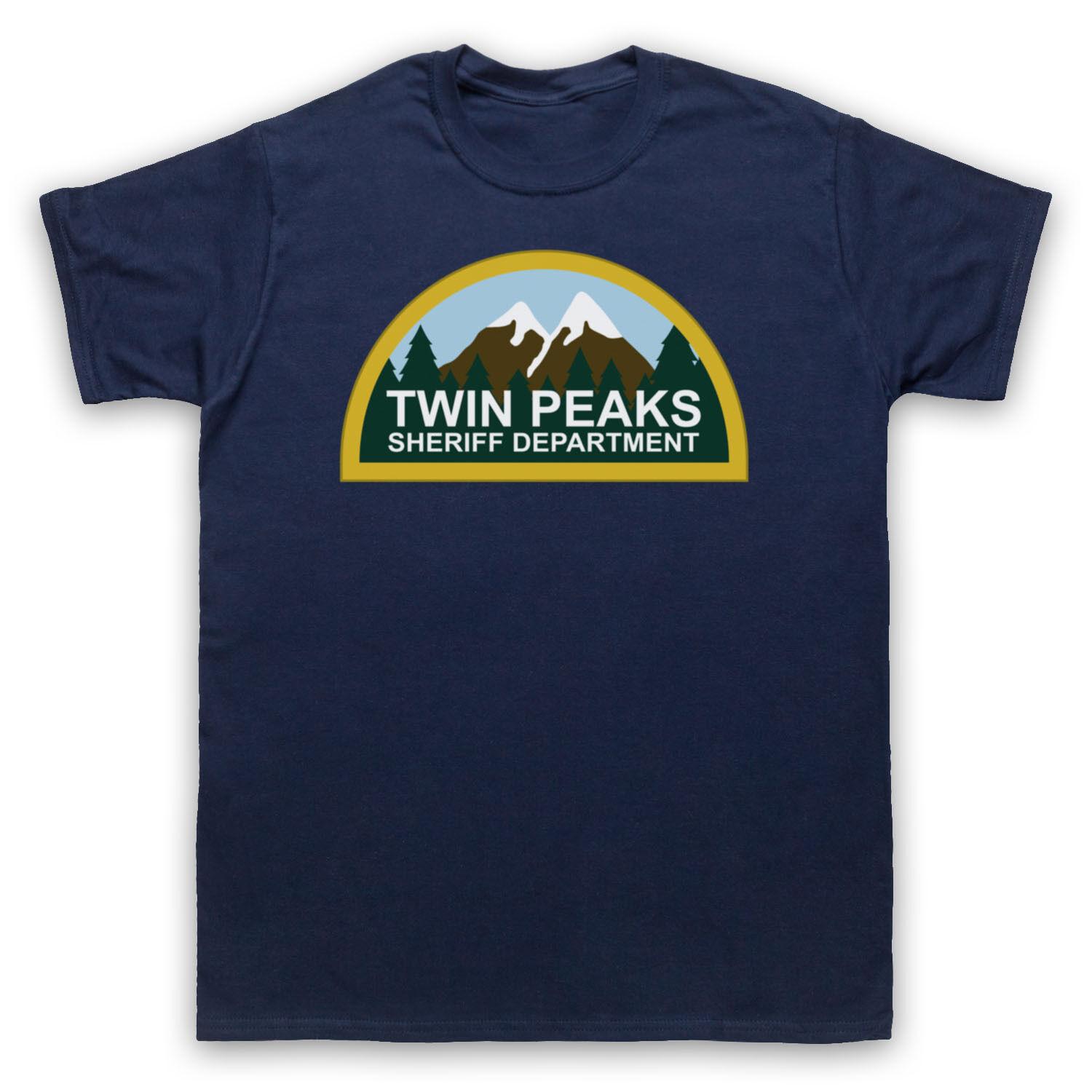 Summer TWIN PEAKS American TV Series Twin Peaks Town SHERIFF DEPARTMENT Forest TV Series Peripheral T-shirt S темно-синий