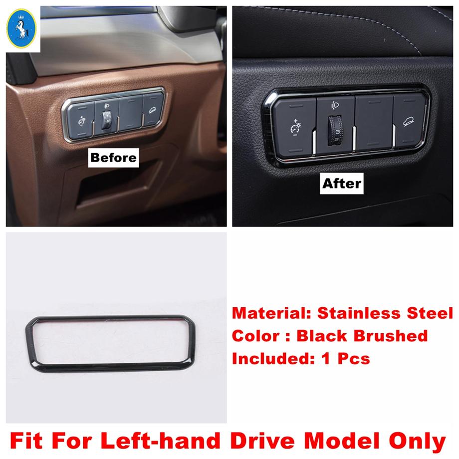 Black Brushed Car Air AC Outlet / Glove Storage Box / Lights Control Panel Accessories Cover Trim For Haval F7 F7X 2018 -