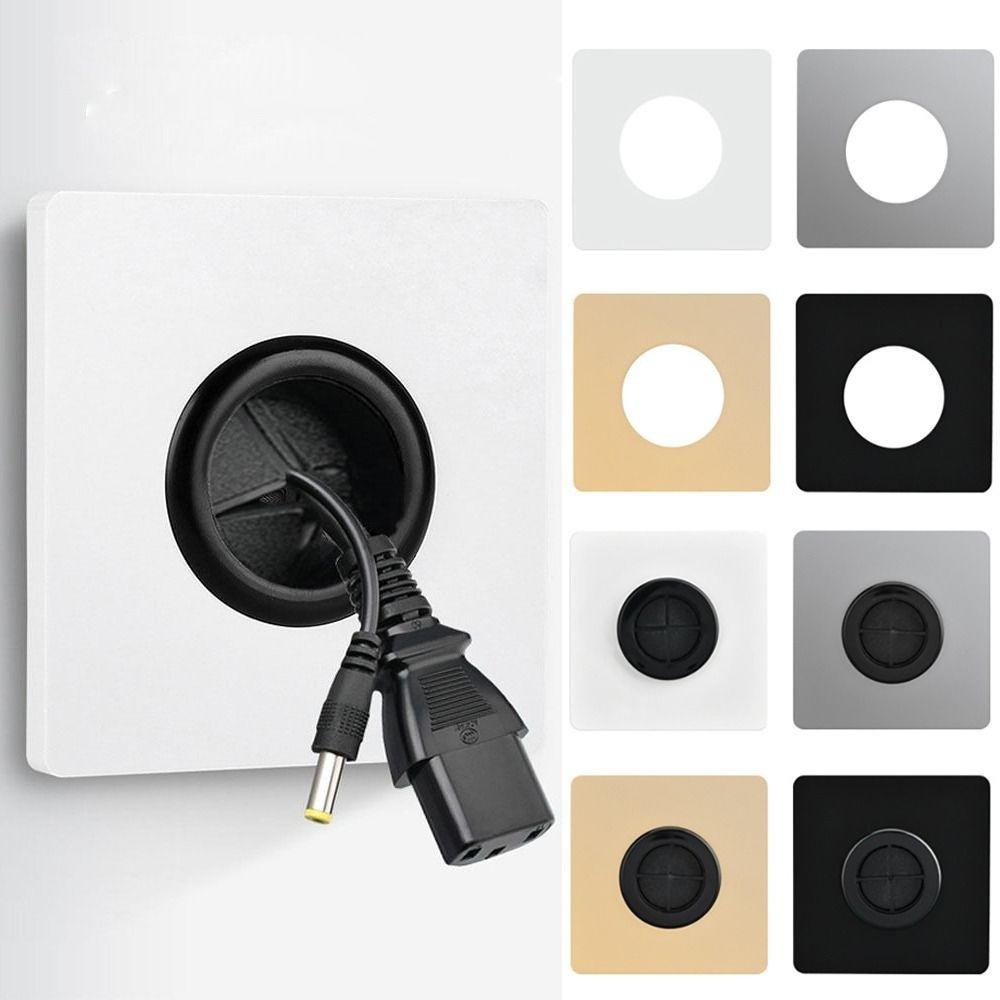 Electrical Supplies With Rubber Pad Wall Blank Panel With Outlet Hole 86Type Cable Cover Cable Organizer Storage Network Cable