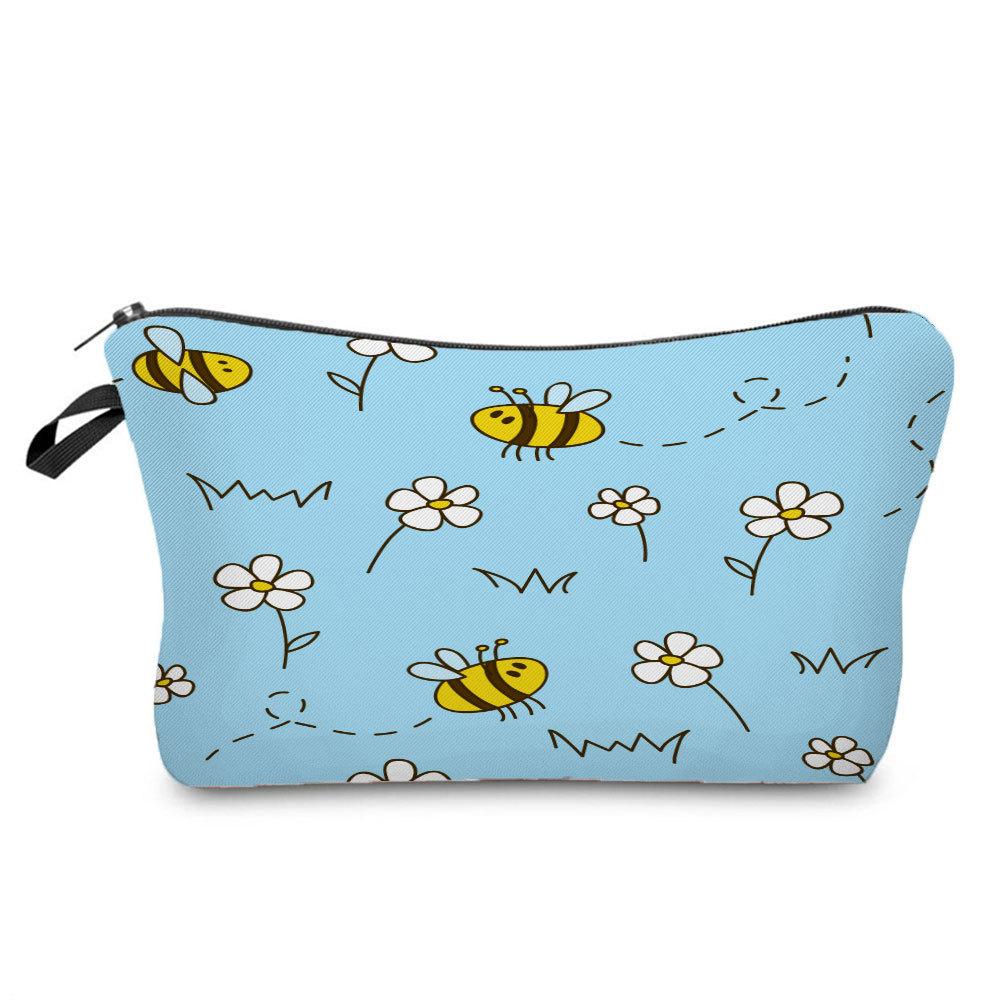 Women Flower Print Cosmetic Bag Toiletries Organize Travel Storage Case 6667