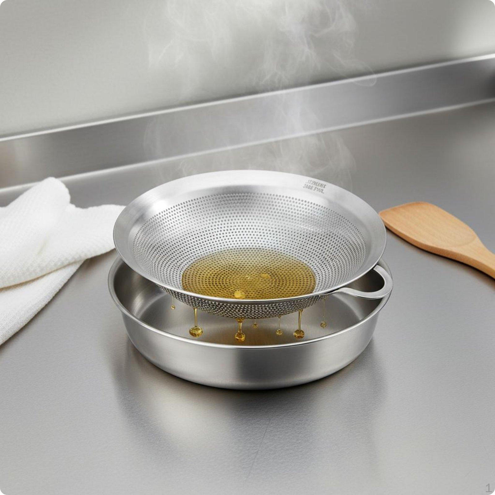 Oil Draining Sieve Food Grade Fine Mesh Strainer Rust Resistant Bowl for Frying,
