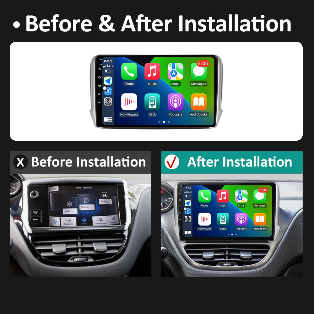 Wireless Carplay Android Intelligent System For Peugeot 2008 208 Series 2012 2013 2014 2015 - 2018 DSP Stereo GPS Navi Bluetooth