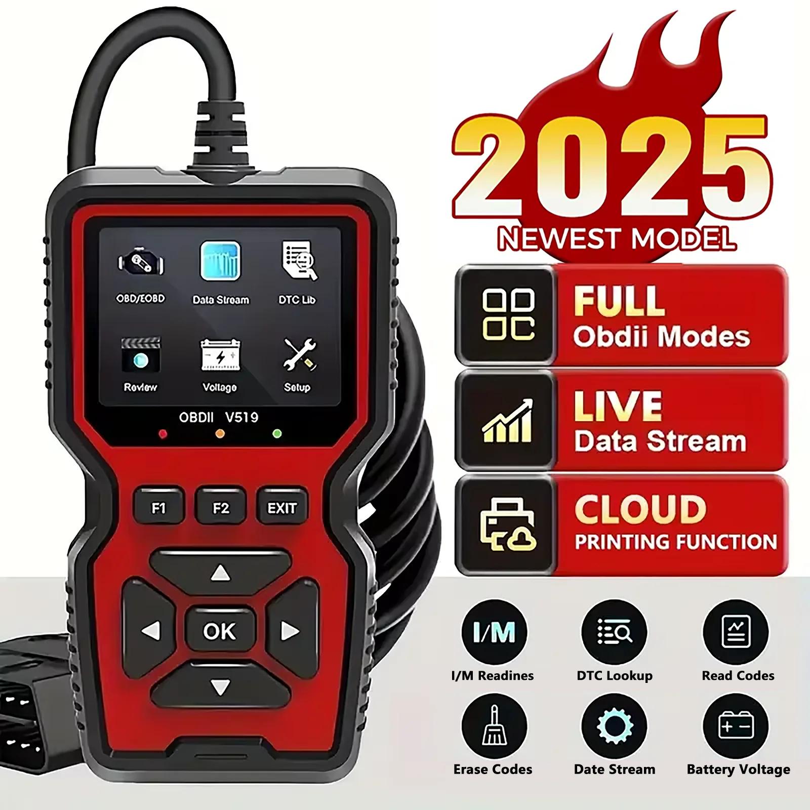 Scanner Diagnostico Auto OBD2 Strumento V519 Multilingua OBDII Tester Tensione Auto Scanner Codici Guasto Motore Lettore Codici Auto