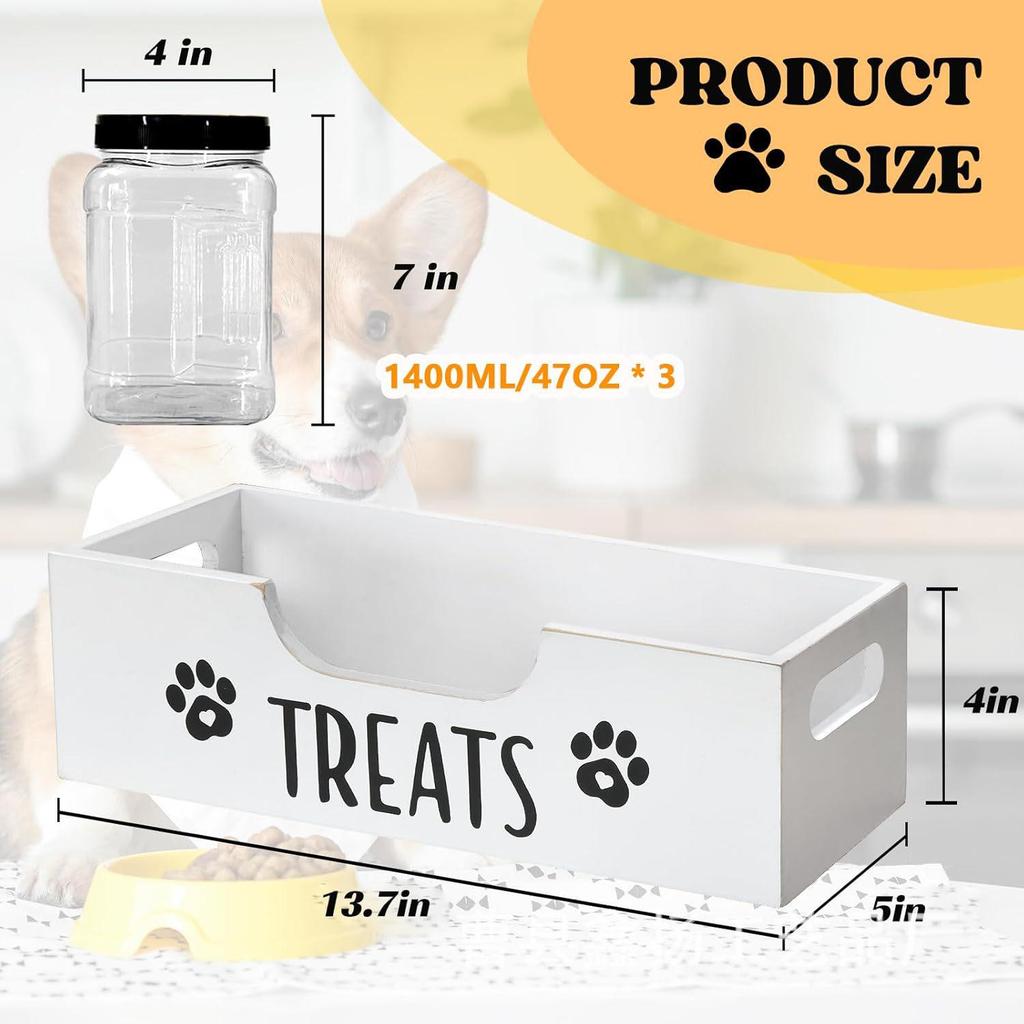 Wooden Pet Food & Toy Storage Box