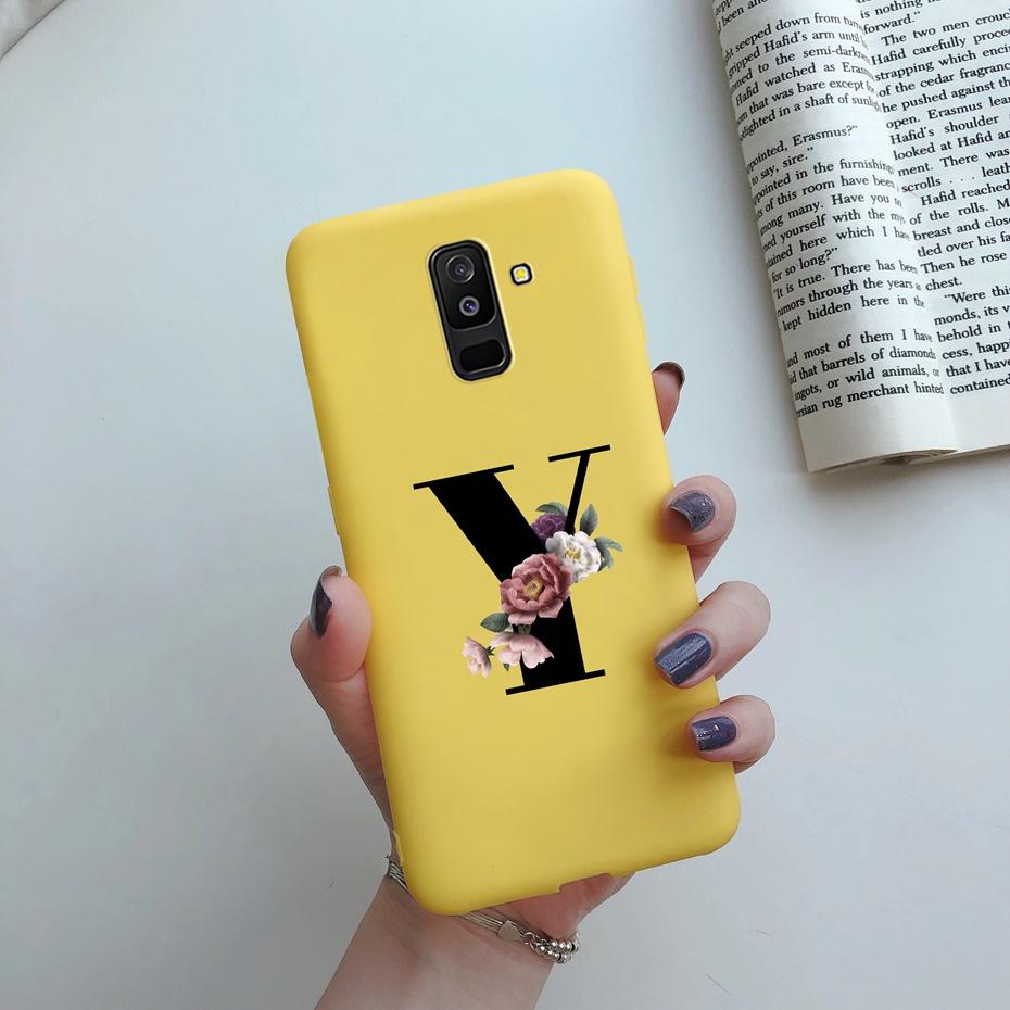 for Samsung Galaxy A6 2018 phone case A600 A600F for Samsung A6 a 6 plus 2018 A605 A605F A6plus case Beautiful 26 Letters cover