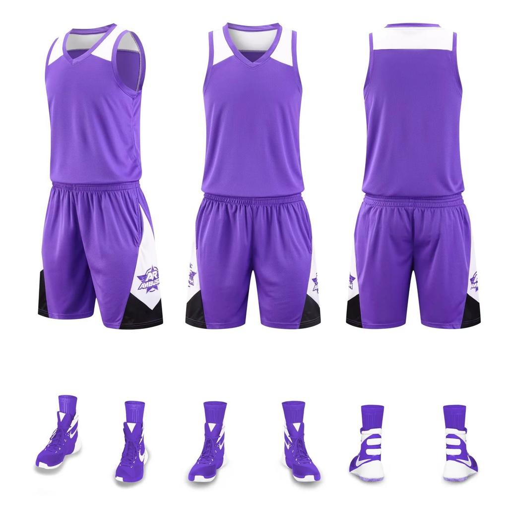 Wholesale basketball jersey double pocket basketball jersey men's training jersey group buying print adult children's jersey