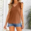 T Shirts For Women Pleated V-Neck Dressy Casual Blouses Printing Short Sleeve Summer Tops Loose Fit