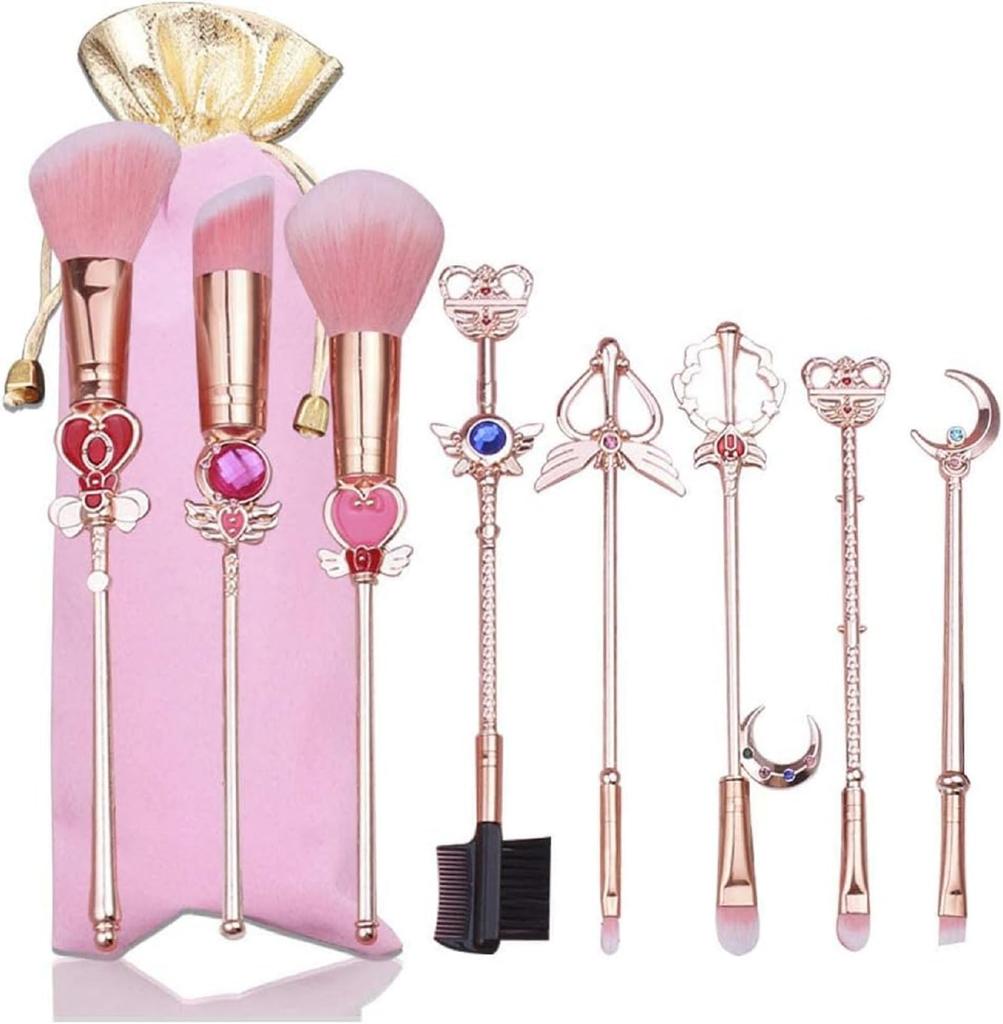 Makeup eye brush fiber makeup brush Sailor portable makeup tool set brushes, set, cute, 8-piece set, bristles, set, popular, Moon, set, brush, 8-piece