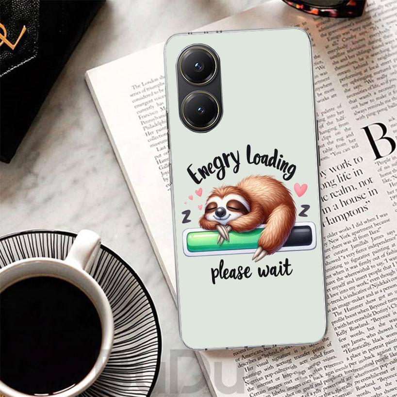 Animal Cute Cartoon Sloth Coffee Cover For Xiaomi Poco X7 X6 X5 Pro X3 Nfc F7 Ultra Phone Case F6 F5 X4 F4 Gt F3 M6 M5S M4 M3 Pr