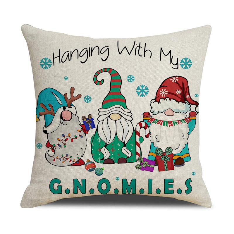 New Christmas Pillow Case Cartoon Print Pillow Linen Home Sofa Pillow Bedroom Pillow Cushion