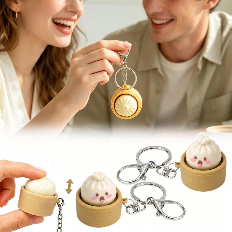 1-20PCS Simulated Steamed Bun Squishy Keychain Toy Slow Rising Stress Relief Decompression Fidget Pendant for Adults