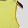 INCERUN Men Sleeveless See Through Hollow Out Beach Vest Tank Topss