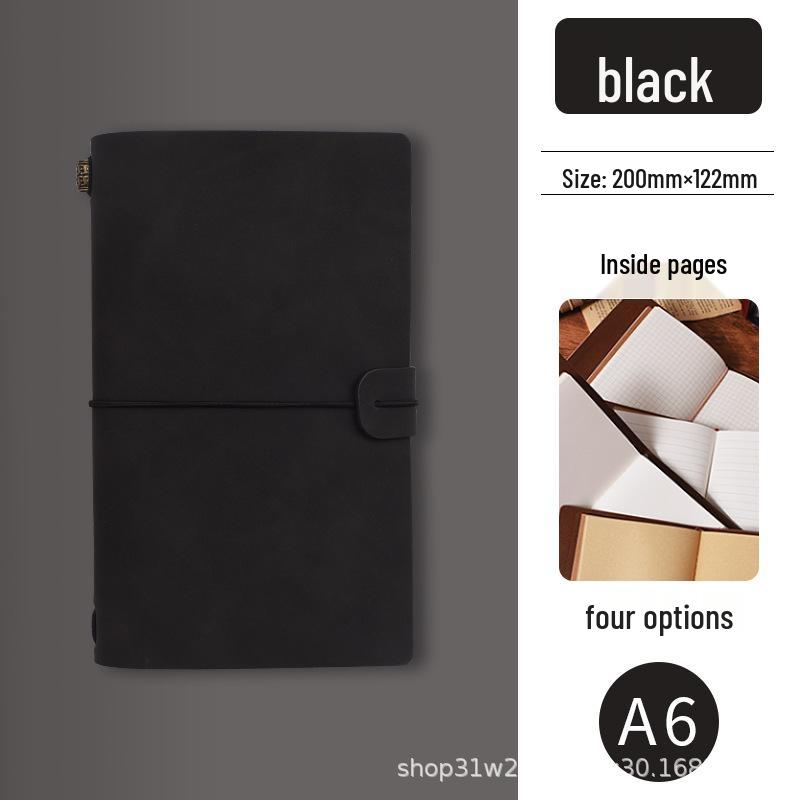 A6 Retro Travel Journal with Strap & Check-in Stamp - Customizable Logo Notebook